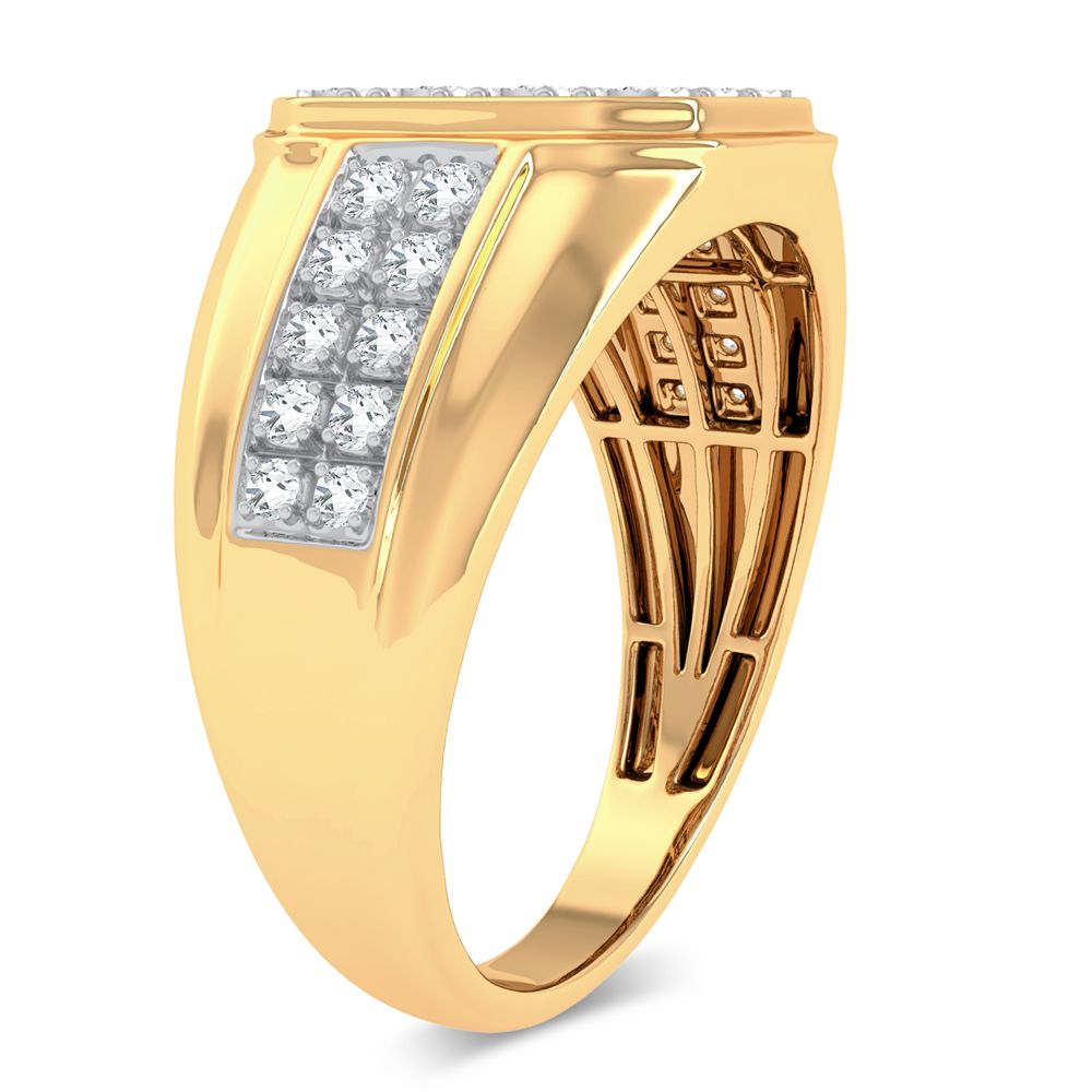 Bold 10K Gold 0.20ct Lab Diamond Mens Wedding Band