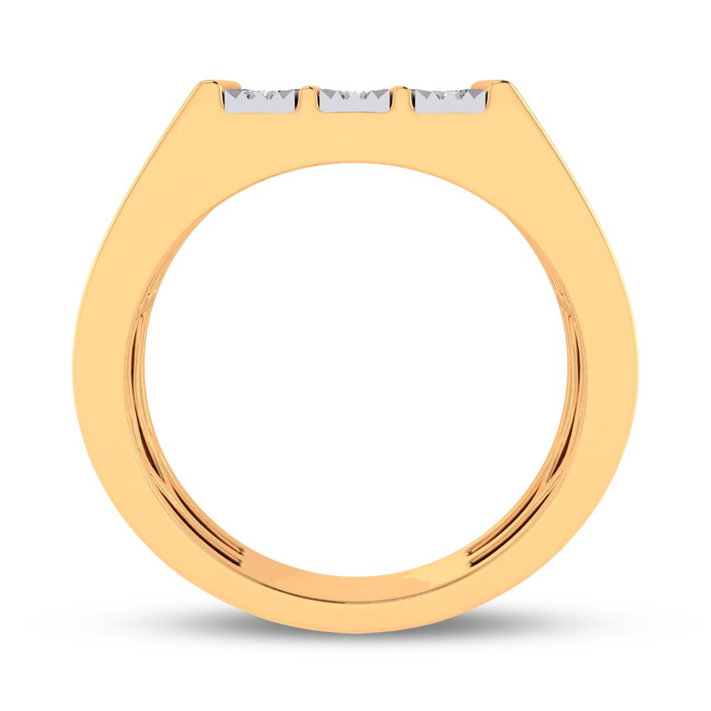 10K Yellow Gold Mens Lab Diamond Masculine Band Ring