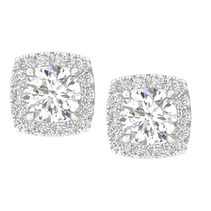 Brilliant 14K White Gold Lab Grown Diamond Stud Earrings