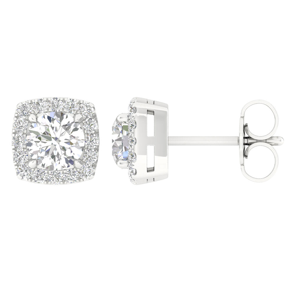 Brilliant 14K White Gold Lab Grown Diamond Stud Earrings