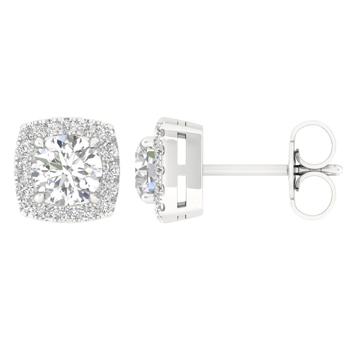 Brilliant 14K White Gold Lab Grown Diamond Stud Earrings