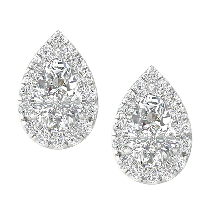 14k White Gold 1.15CT Lab Grown Diamond Stud Earrings