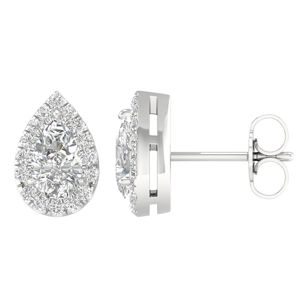 14k White Gold 1.15CT Lab Grown Diamond Stud Earrings