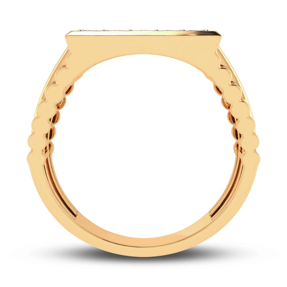 10K Yellow Gold Mens Lab Diamond Masculine Band Ring