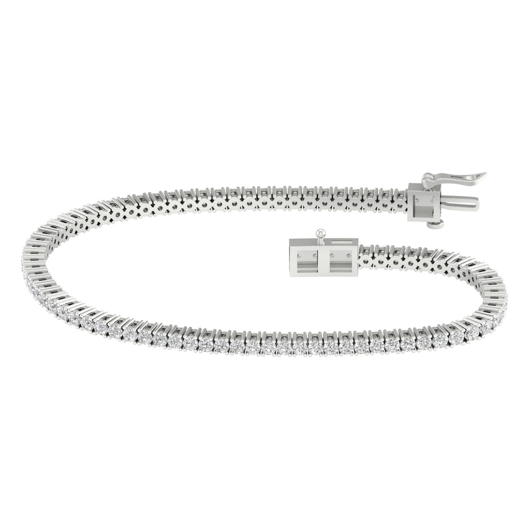 Certified 3CT Lab Diamond 14K White Gold Womens Bracelet