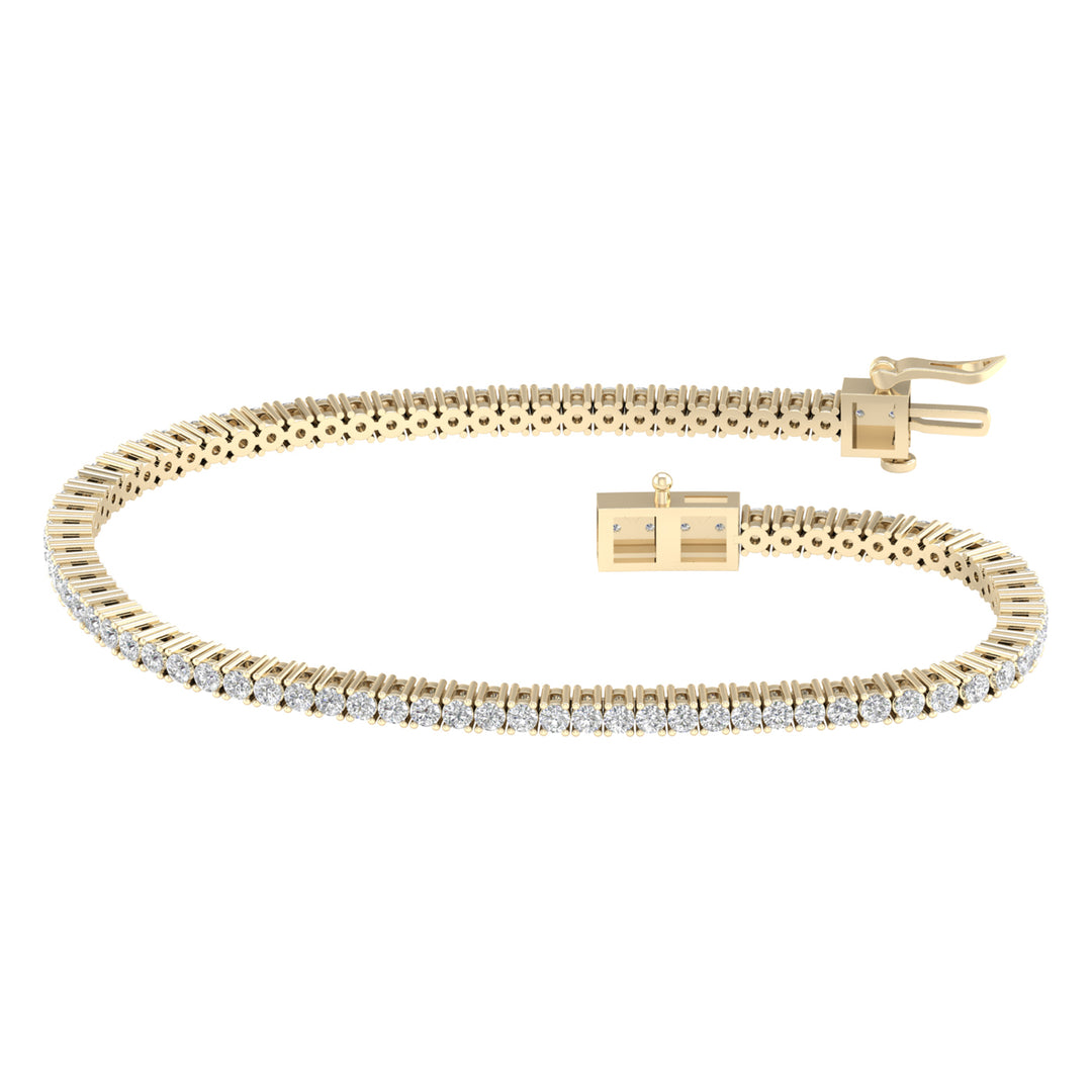 Certified 14K Yellow Gold 3CT Lab Diamond Womens Bracelet