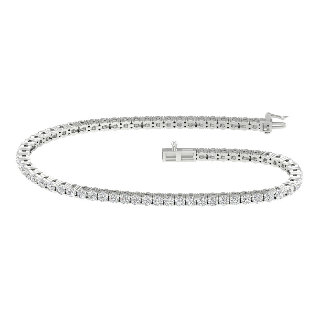 14K White Gold 4CT IGI Certified Lab Diamond Womens Bracelet