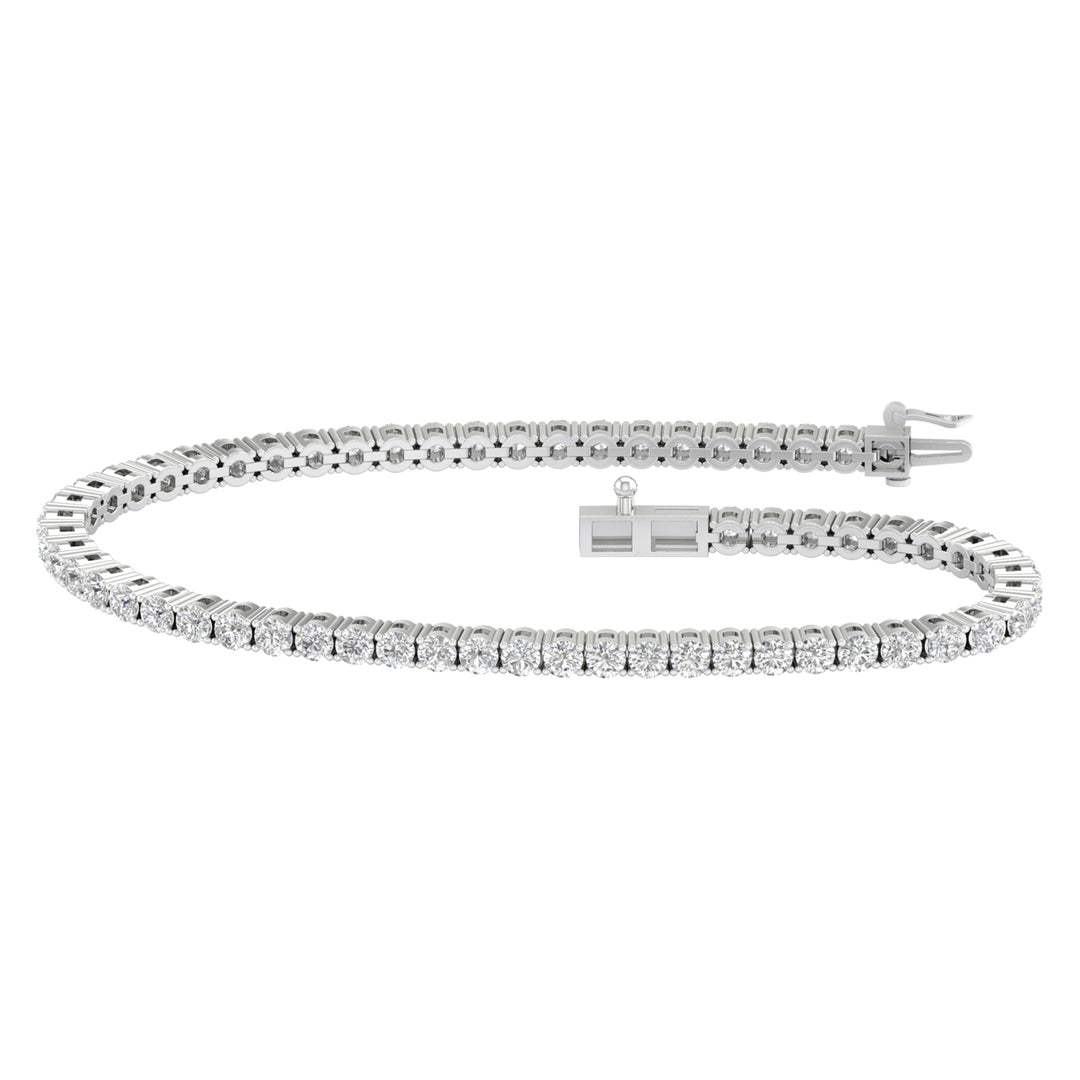 Brilliant 14K White Gold 5CT Lab Diamond Tennis Bracelet