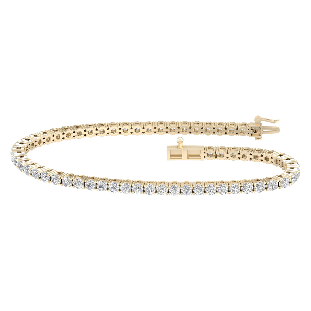 Luminous 14K Yellow Gold 5CT Lab Diamond Womens Bracelet