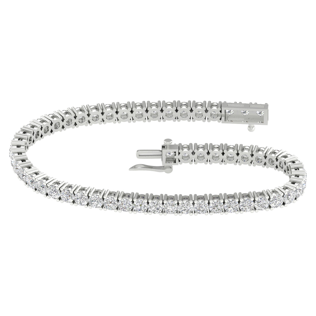 Brilliant 14K White Gold 7CT Lab Diamond Womens Tennis Bracelet