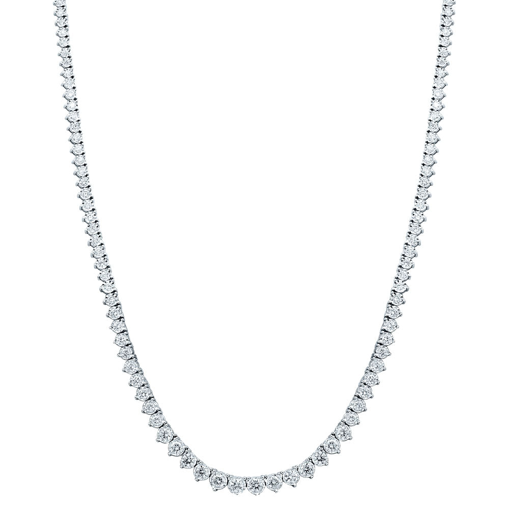 Brilliant 14K White Gold Lab Diamond Solitaire Pendant Necklace