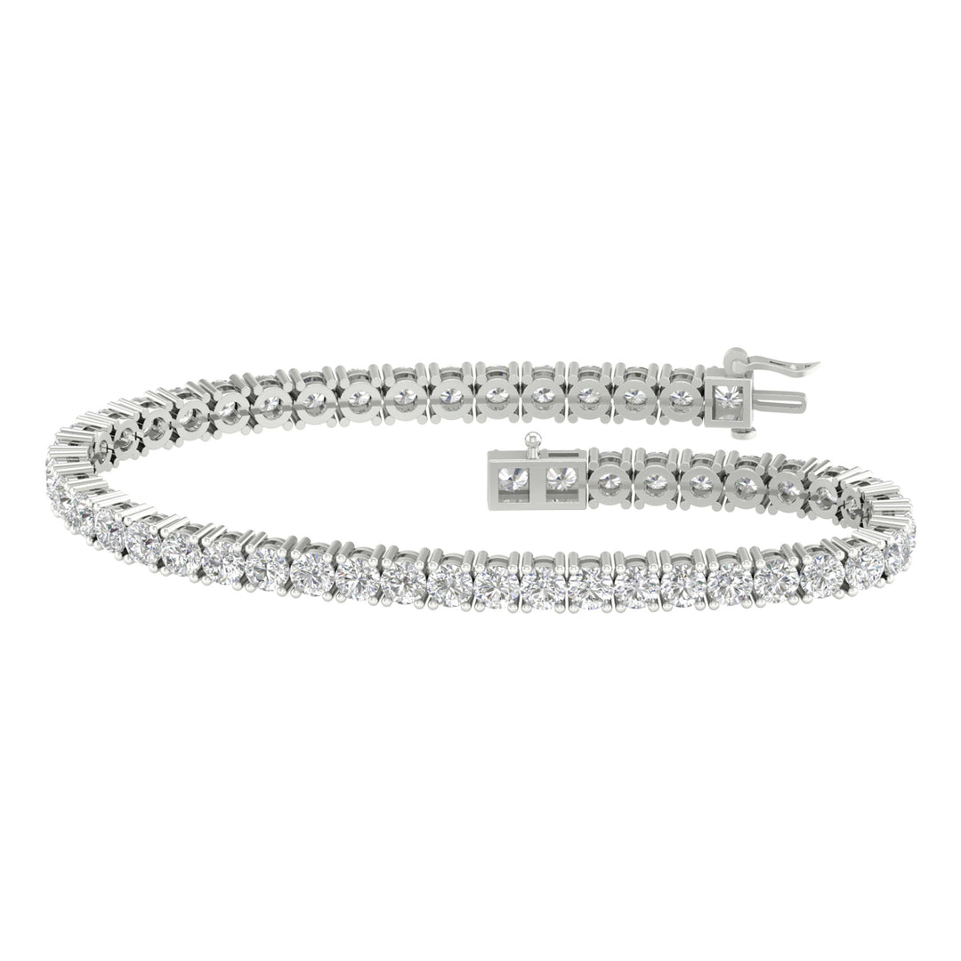 14k White Gold 10CT Lab Diamond Tennis Bracelet (IGI)