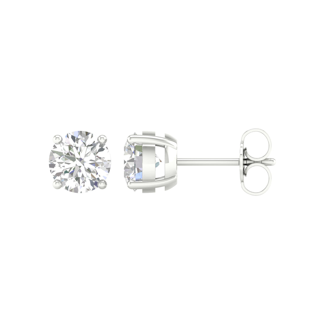 Brilliant 14K White Gold 2CT Lab Diamond Stud Earrings