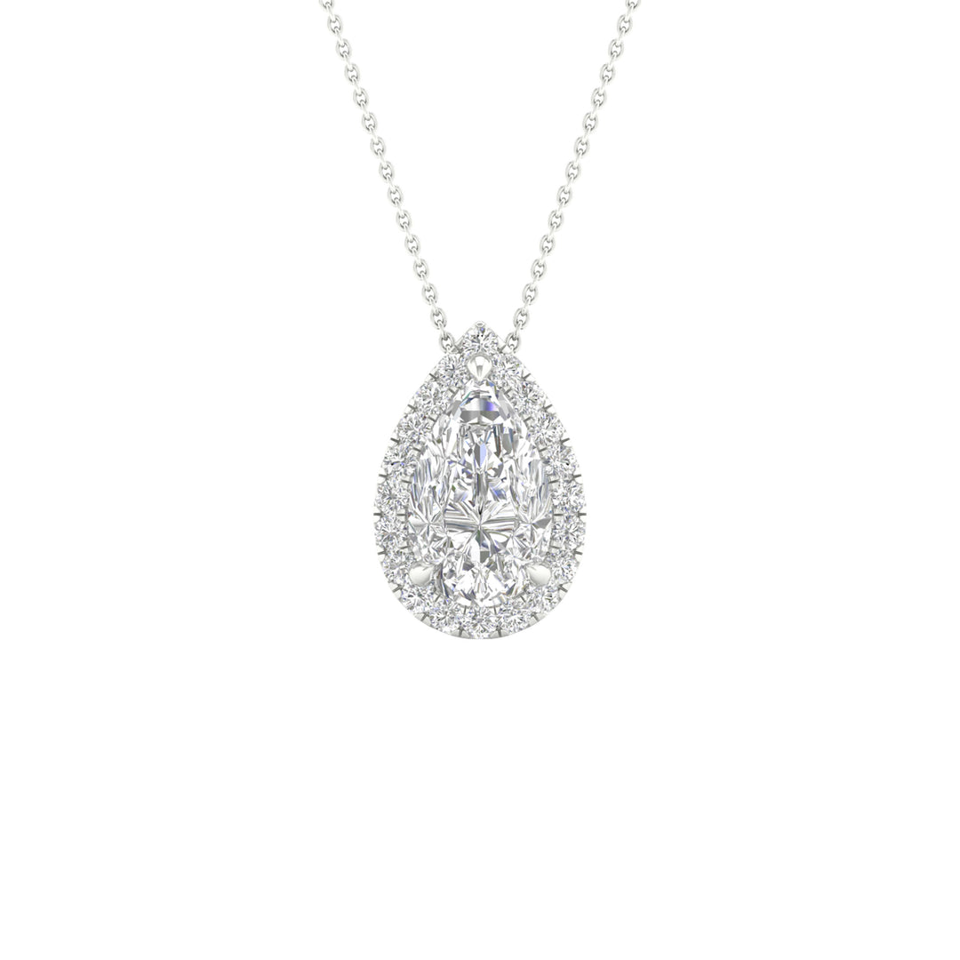 14k White Gold 1.15CT Lab Diamond Pendant for Her