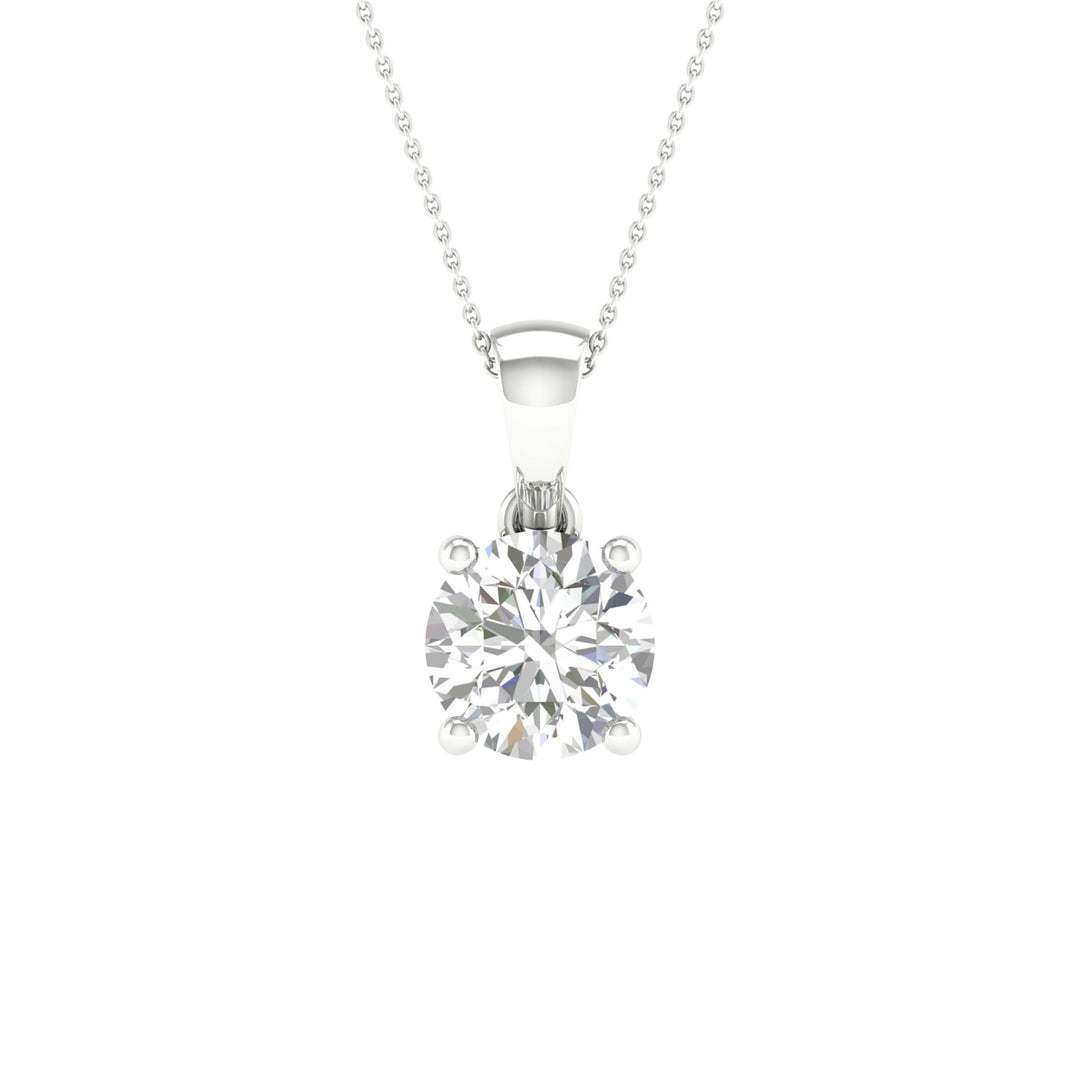 Brilliant 14K White Gold Lab Diamond Pendant - IGI Certified