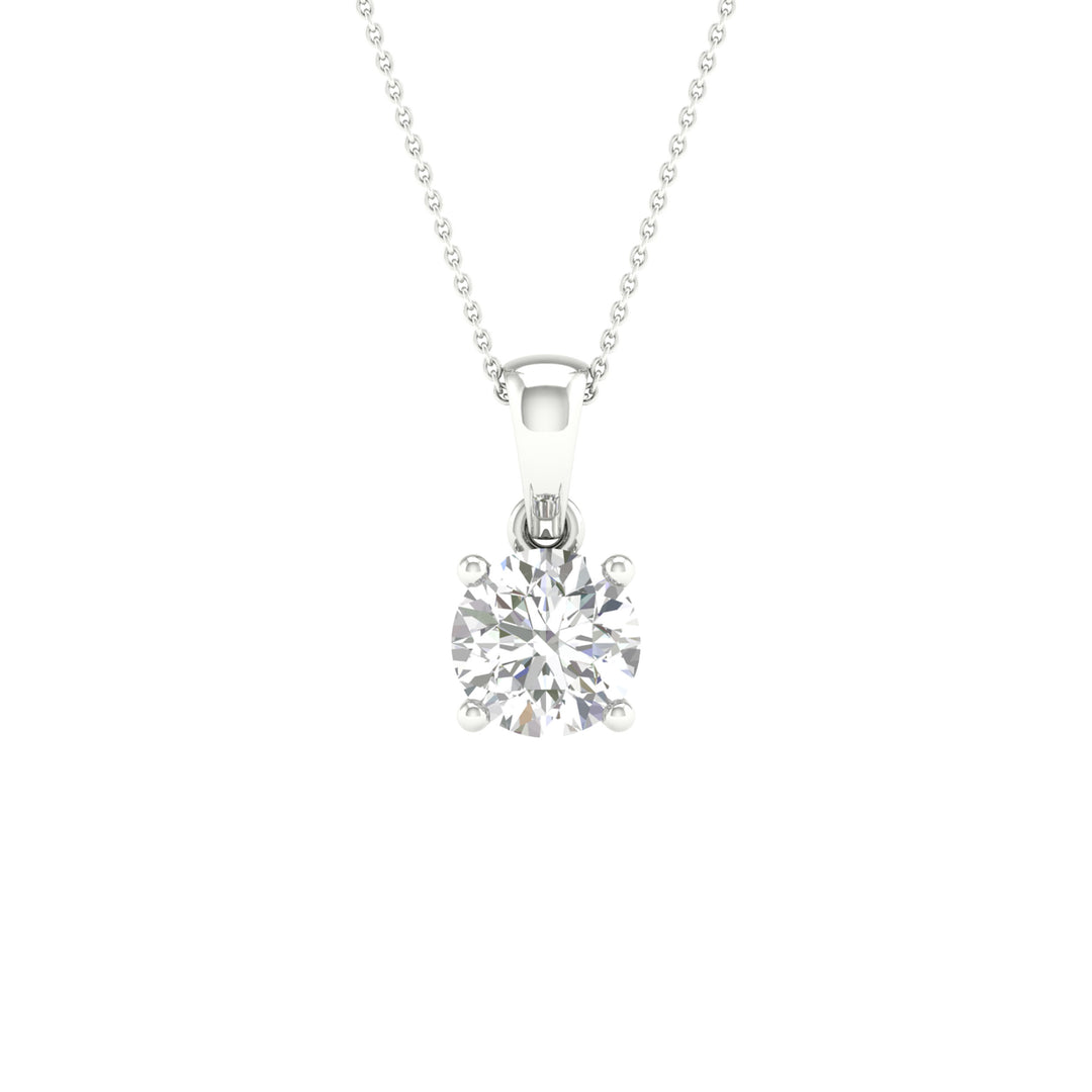 Brilliant 14K White Gold 1CT Lab Diamond Pendant for Her