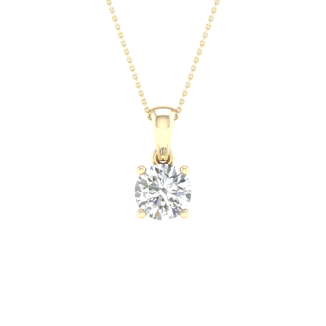 Brilliant 14K Yellow Gold 1CT Lab Diamond Pendant for Her