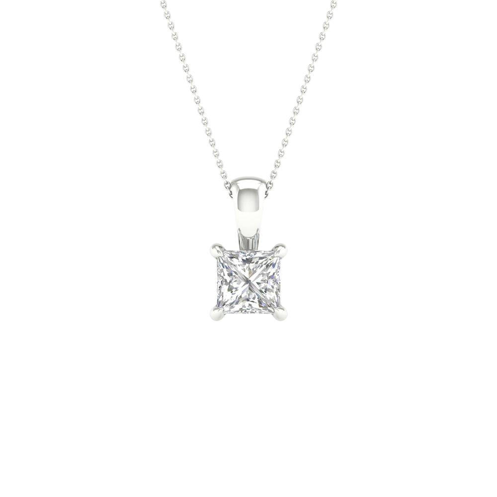 Brilliant 14K White Gold 1CT Lab Diamond Pendant for Her