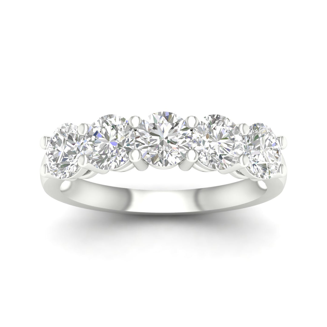 Certified 14K White Gold 2CT Lab Diamond Womens Band