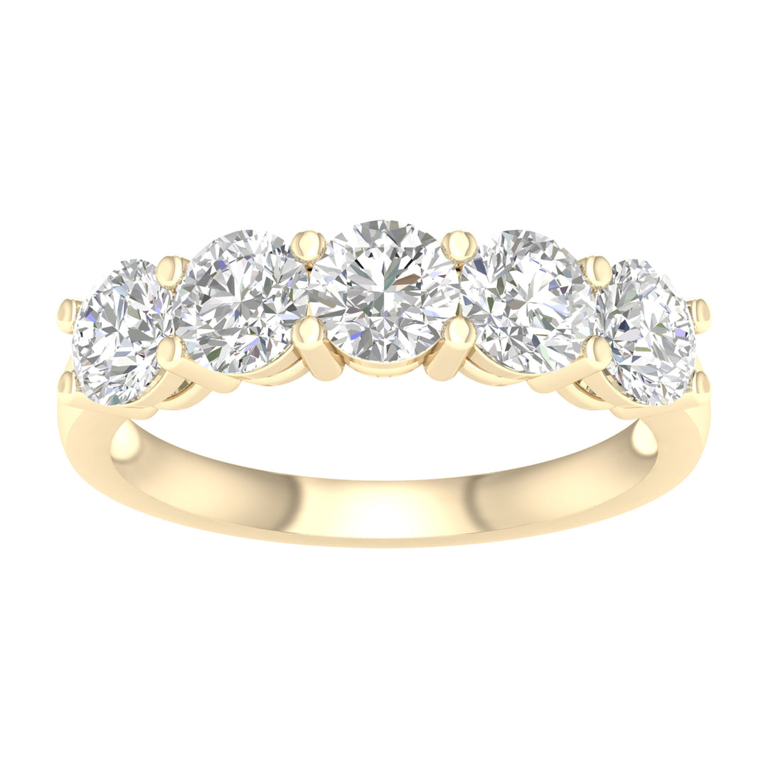 14K Yellow Gold 2CT Lab Grown Diamond Wedding Band