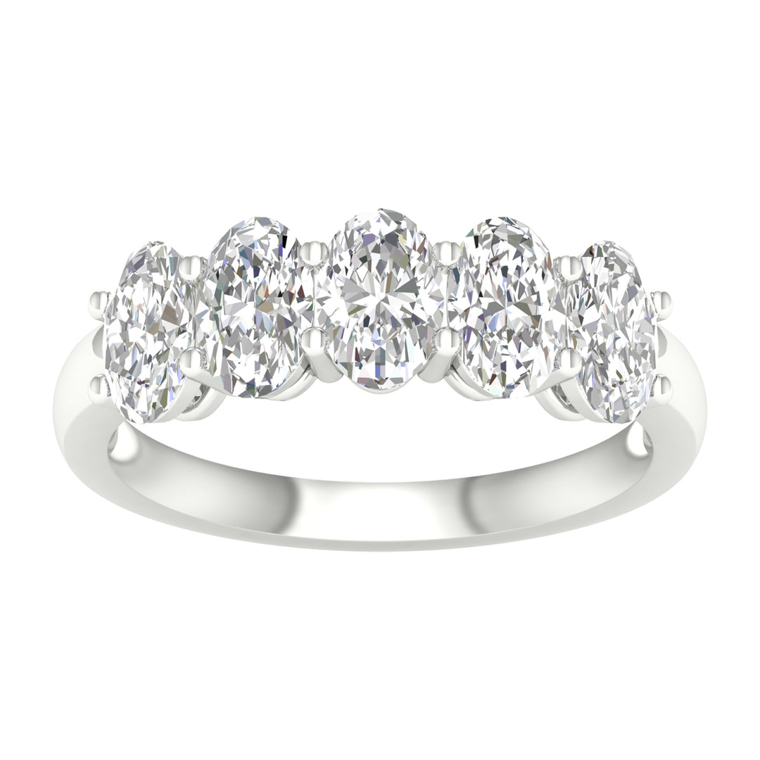Certified 14K White Gold Lab Diamond Band - 3CT Sparkle