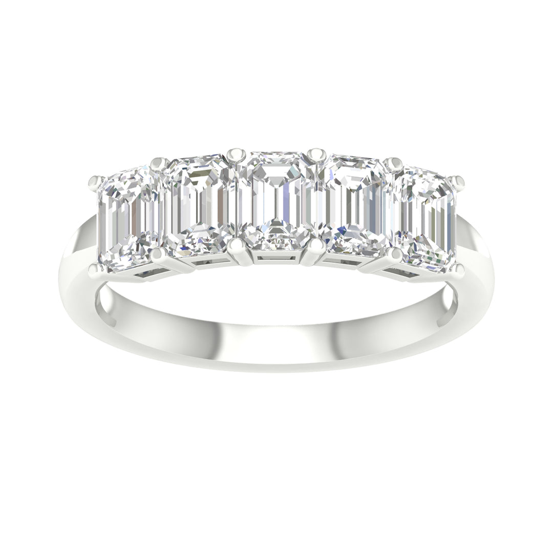 Certified 14K White Gold 2CT Lab Diamond Womens Band