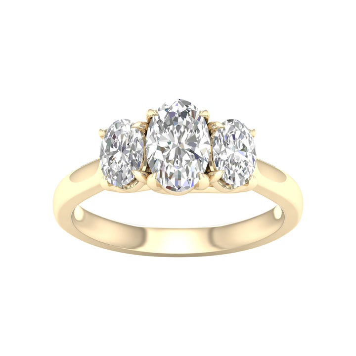 Brilliant 14K Yellow Gold 2CT Lab Grown Diamond Engagement Ring