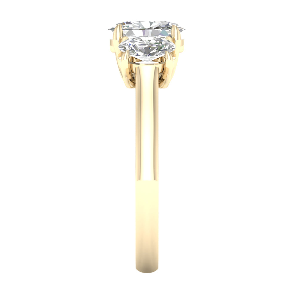 Brilliant 14K Yellow Gold 2CT Lab Grown Diamond Engagement Ring