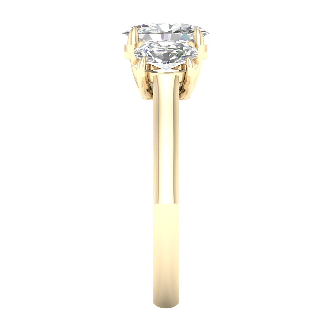 Brilliant 14K Yellow Gold 2CT Lab Grown Diamond Engagement Ring