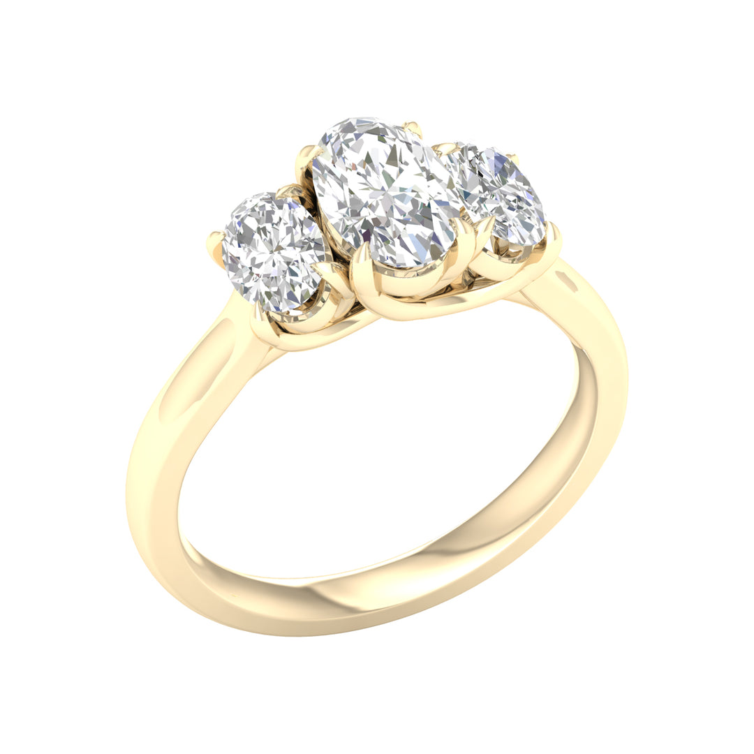 Brilliant 14K Yellow Gold 2CT Lab Grown Diamond Engagement Ring