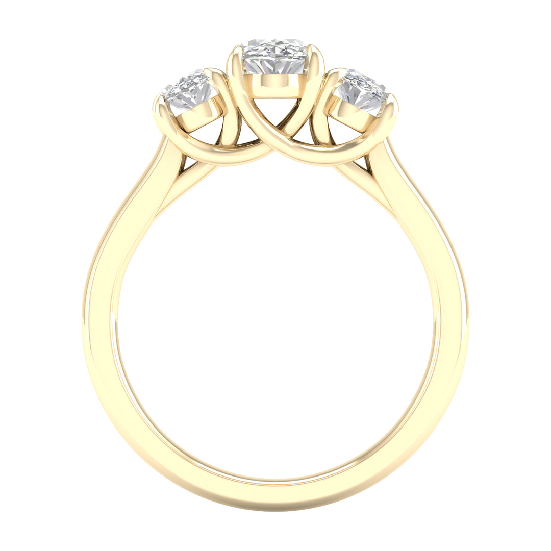 Brilliant 14K Yellow Gold 2CT Lab Grown Diamond Engagement Ring