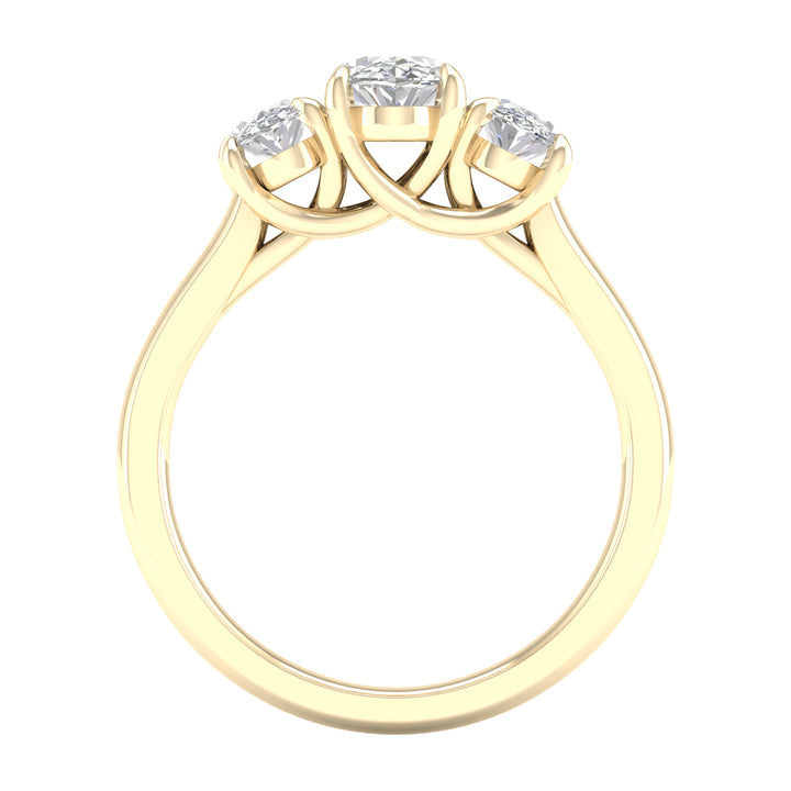 Brilliant 14K Yellow Gold 2CT Lab Grown Diamond Engagement Ring