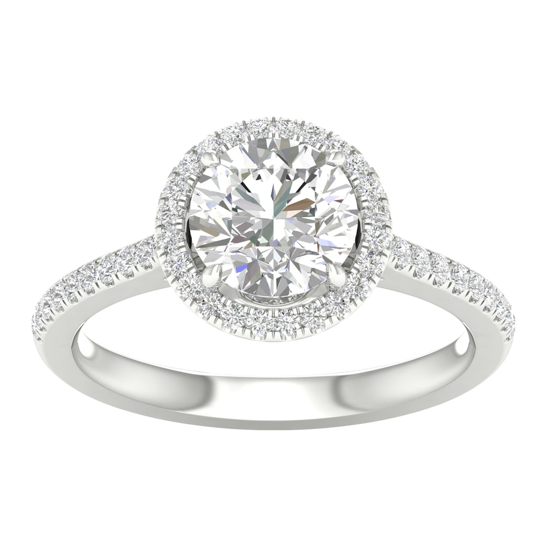 Certified 14K White Gold 2.25CT Lab Diamond Engagement Ring