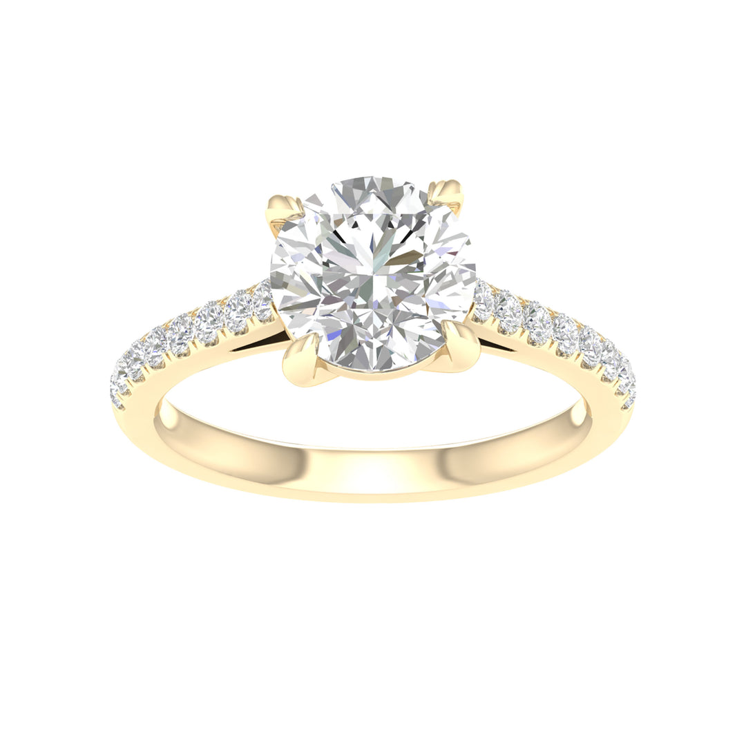Brilliant 14K Yellow Gold Lab Diamond Engagement Ring 2.25CT