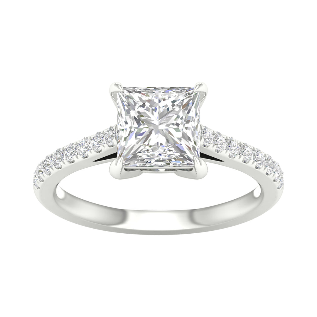 Certified 14K White Gold 2.25CT Lab Diamond Engagement Ring