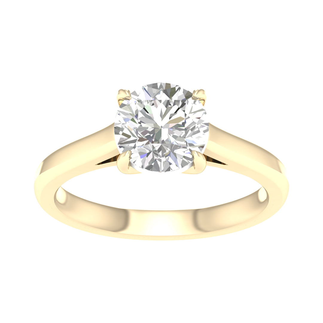 14K Yellow Gold 2CT Lab Diamond Solitaire Engagement Ring
