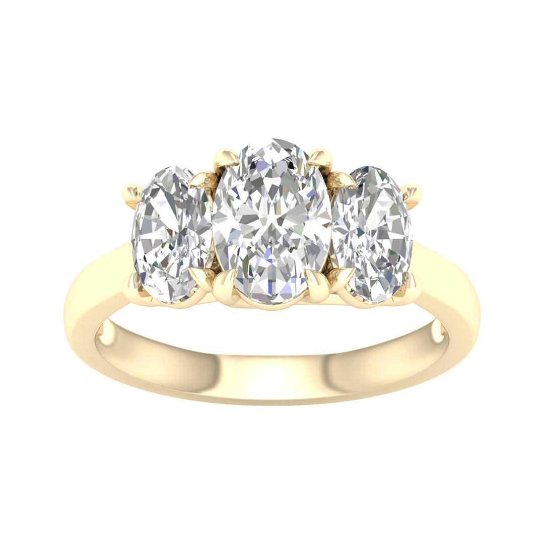 Brilliant 14K White Gold 3CT Lab Diamond Engagement Ring