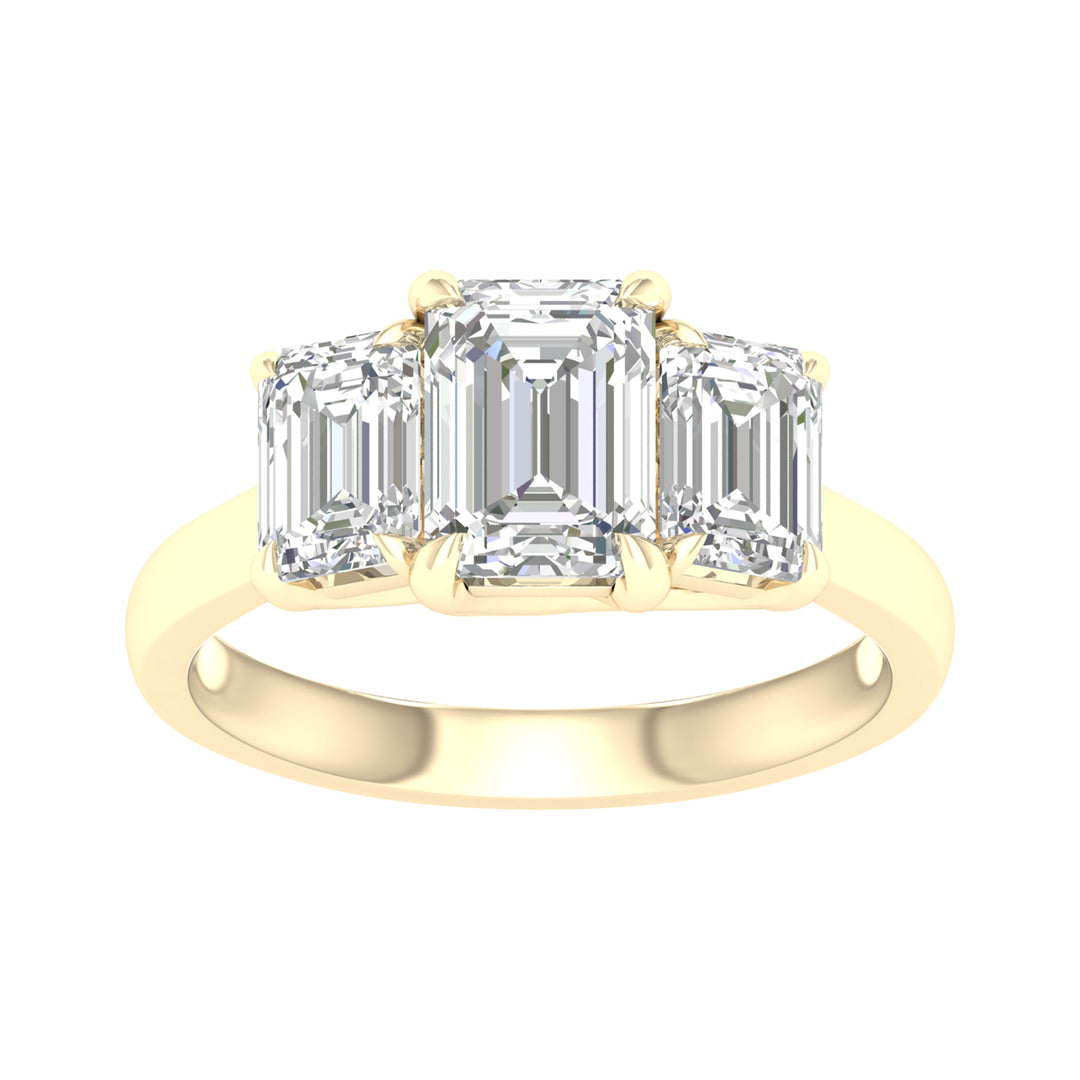 Brilliant 14K Yellow Gold 3CT Lab Diamond Solitaire Ring