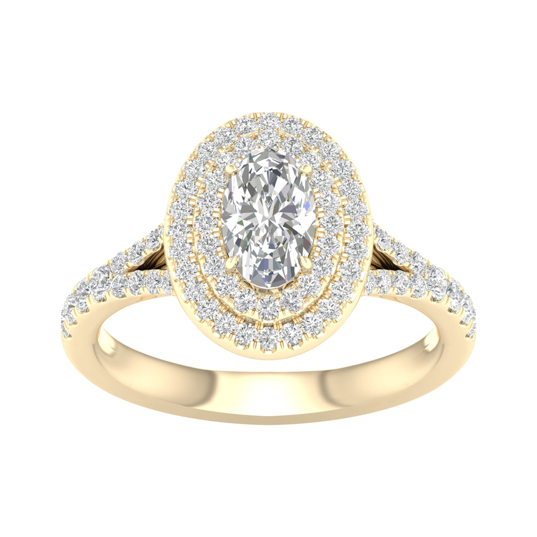 Brilliant 14K Yellow Gold Lab Diamond Engagement Ring (1.50CT)