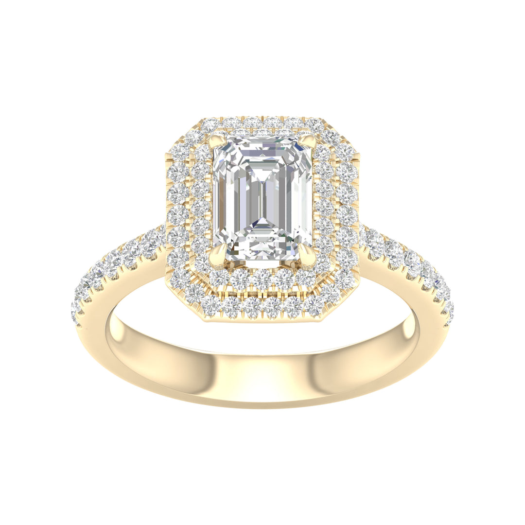 Brilliant 14K Yellow Gold 2CT Lab Diamond Engagement Ring