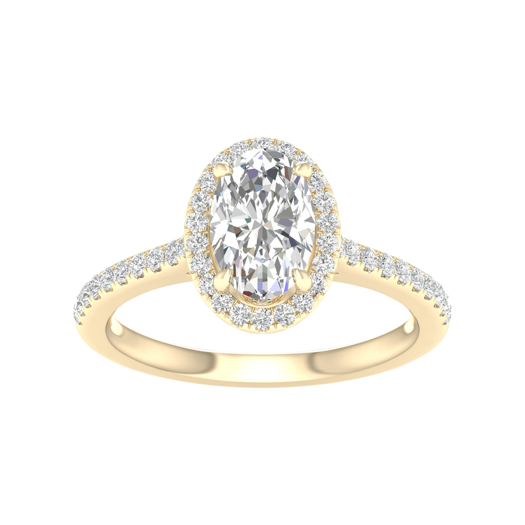 Brilliant 14K Yellow Gold 1.75CT Lab Diamond Engagement Ring