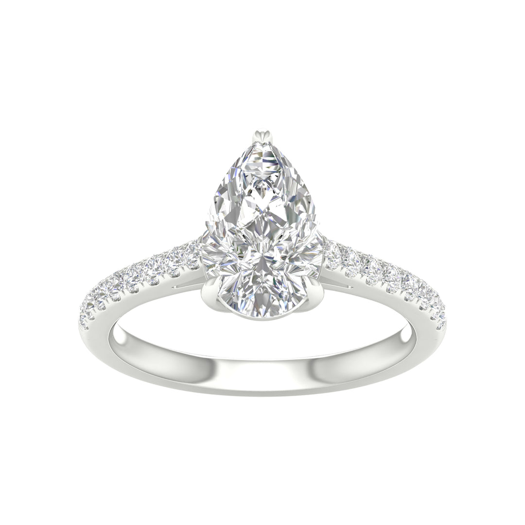Brilliant 14K White Gold 2.25CT Lab Diamond Engagement Ring