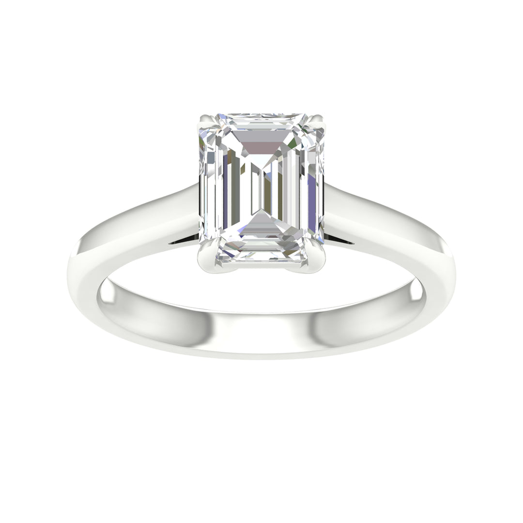 Brilliant 14K White Gold 2CT Lab Diamond Engagement Ring