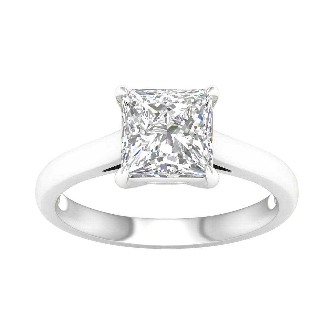 Certified 14k White Gold 2.50CT Lab Diamond Solitaire Ring