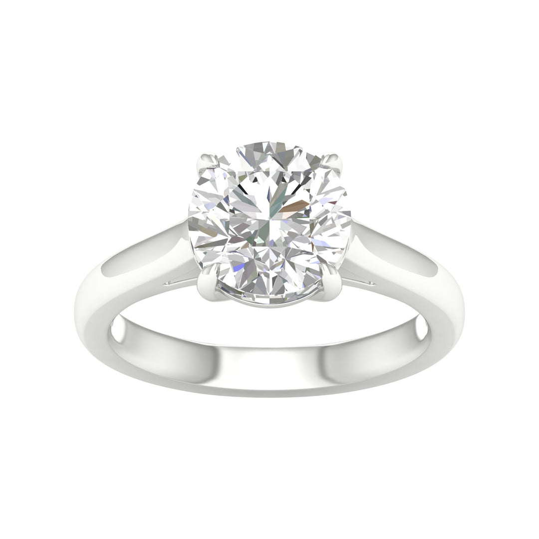 Brilliant 14K White Gold 3CT Lab Diamond Solitaire Ring