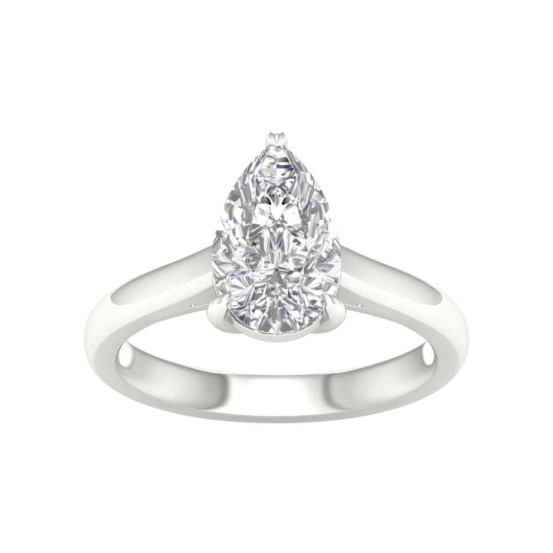 Brilliant 14k White Gold 2CT Lab Diamond Solitaire Ring