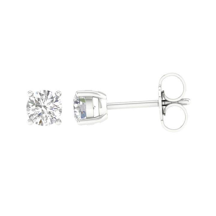 Brilliant 10k White Gold 2CT Lab Diamond Stud Earrings