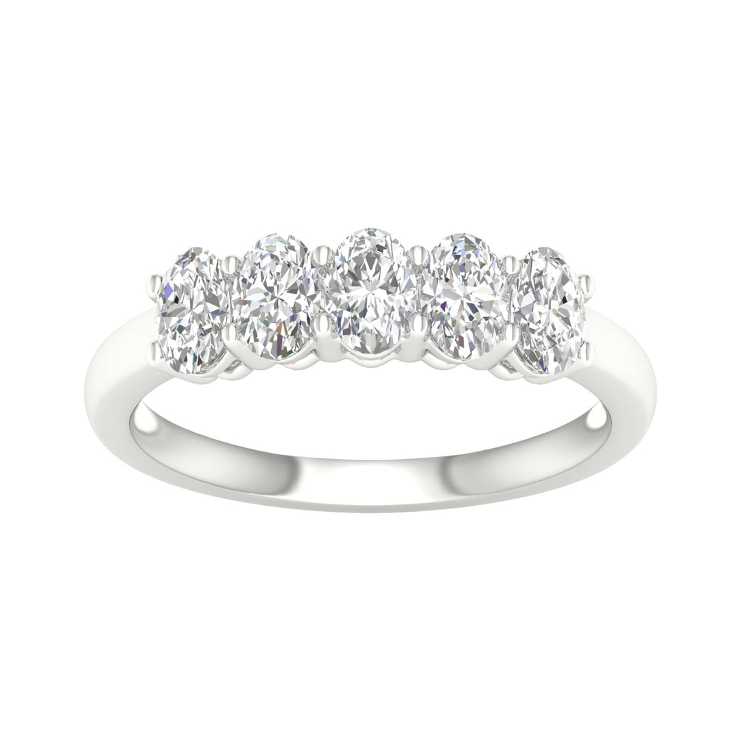 Certified 1CT Lab Diamond Band in Pristine White Gold