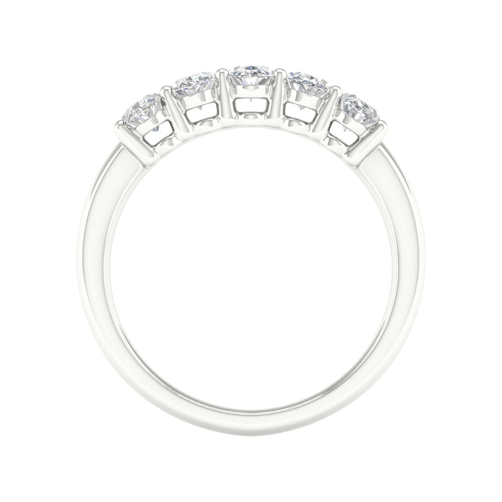Certified 1CT Lab Diamond Band in Pristine White Gold