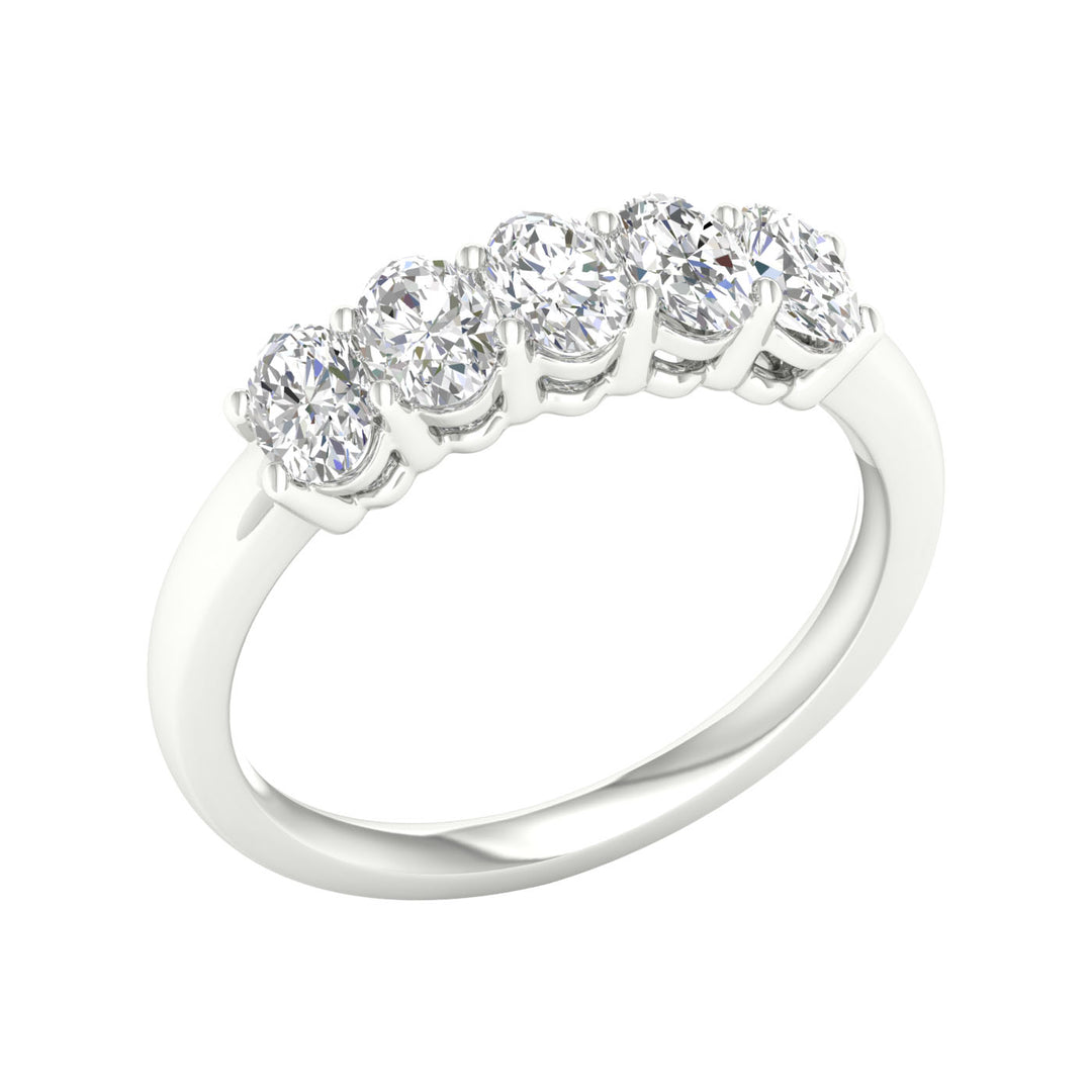 Certified 1CT Lab Diamond Band in Pristine White Gold